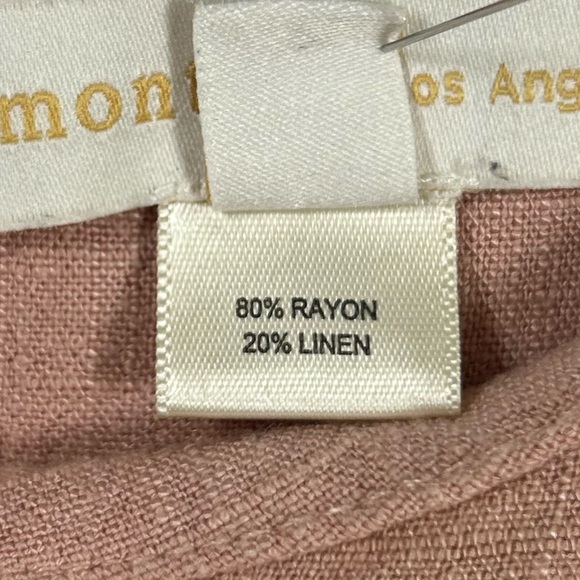 Monteau Salmon Colored Linen Blend Short Sleeve Dress. Size Large. Euro Summer. - Picture 4 of 9